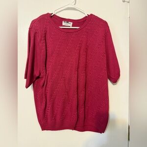 Alfred Dunner Pink Textured Blouse